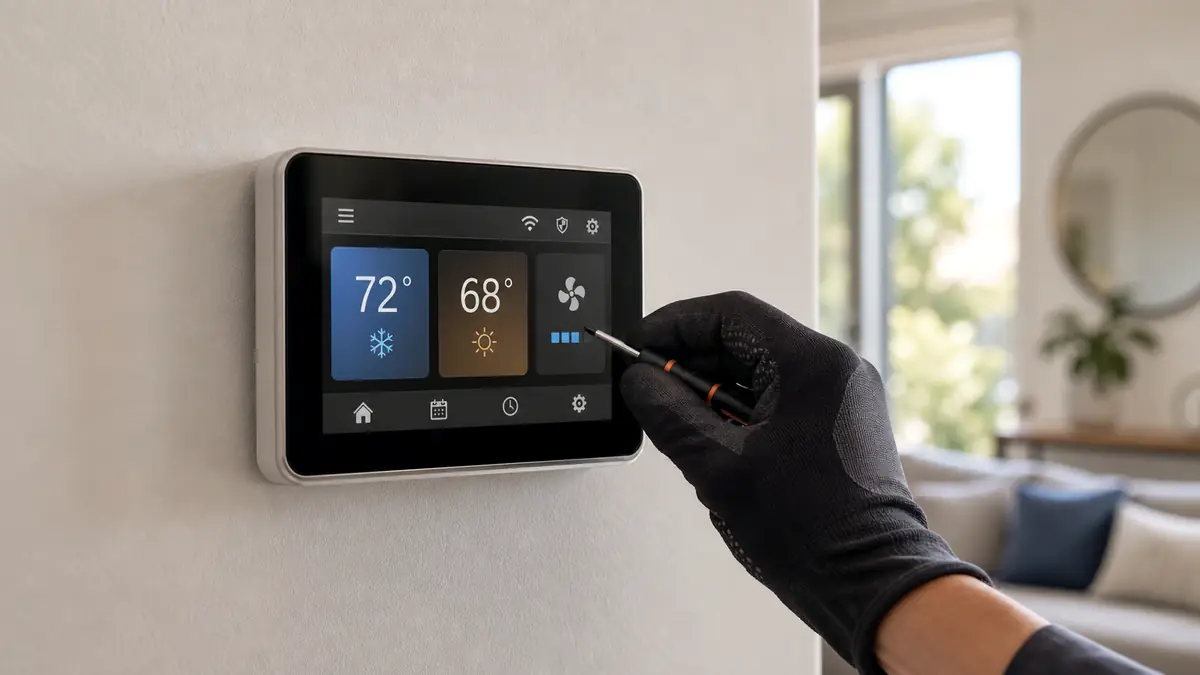 Carrier Infinity touchscreen showing a 179 outdoor communication fault in Phillips Ranch, ZIP 91766.